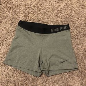 Gray Nike pro shorts